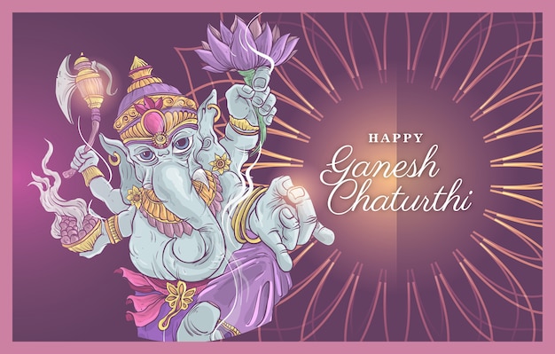 Happy Ganesh Chaturthi Illustration