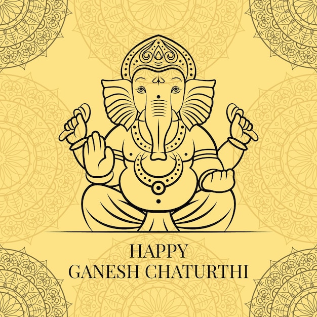 Happy ganesh chaturthi illustration