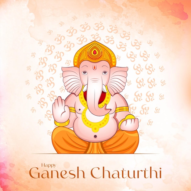 Happy Ganesh Chaturthi Indian cultural festival a beautiful poster vector design