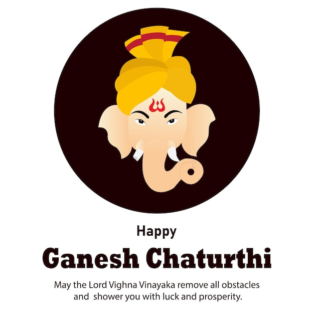 Happy Ganesh Chaturthi Indian Hindu Festival Vector Celebration