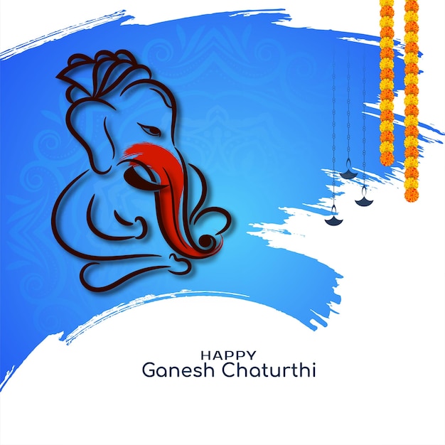 Happy Ganesh Chaturthi Indian traditional festival greeting background