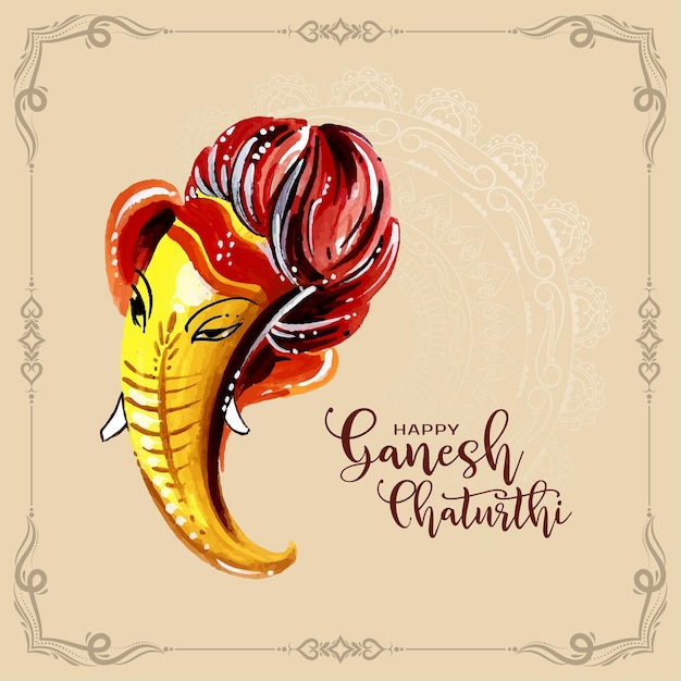 Happy Ganesh Chaturthi religious festival background design