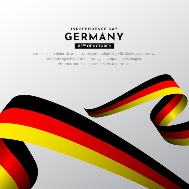 Happy German Independence day design background with wavy flag vector