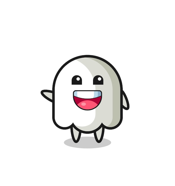 Happy ghost cute mascot character cute design