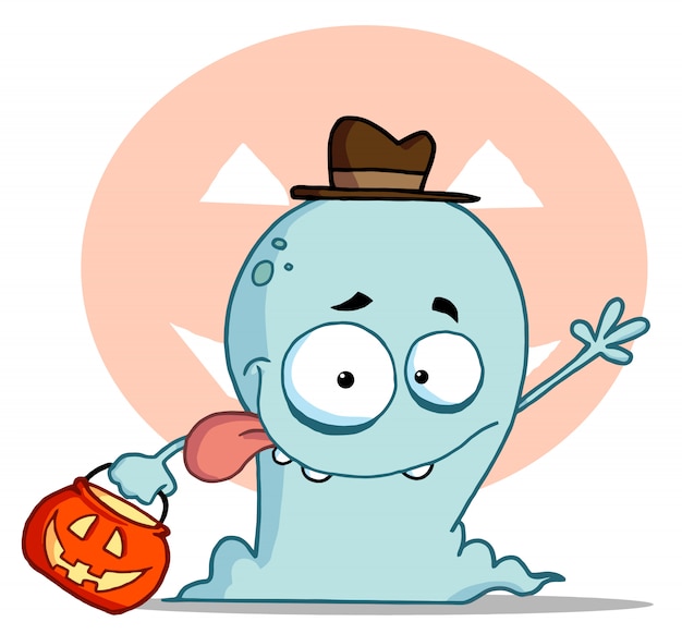 Happy Ghost Goes Trick Or Treating