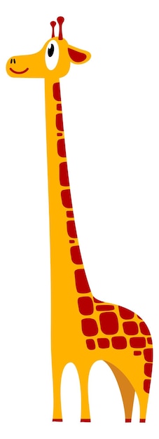 Happy giraffe icon Smiling cartoon animal standing