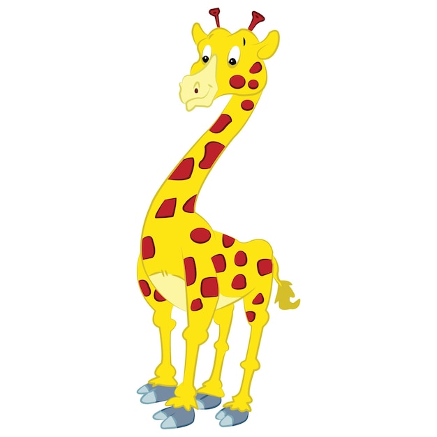 Happy giraffe isolated on white background