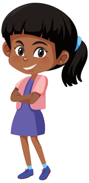 Happy girl cartoon character