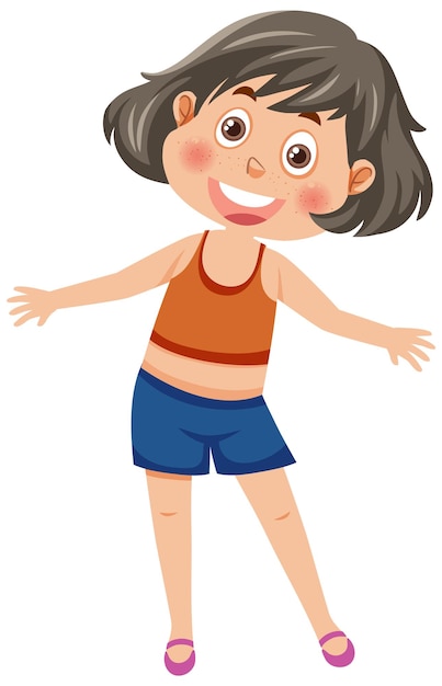 Happy girl cartoon character