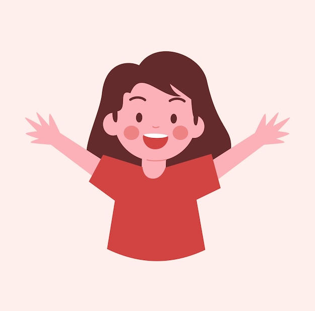 Happy girl kid illustration