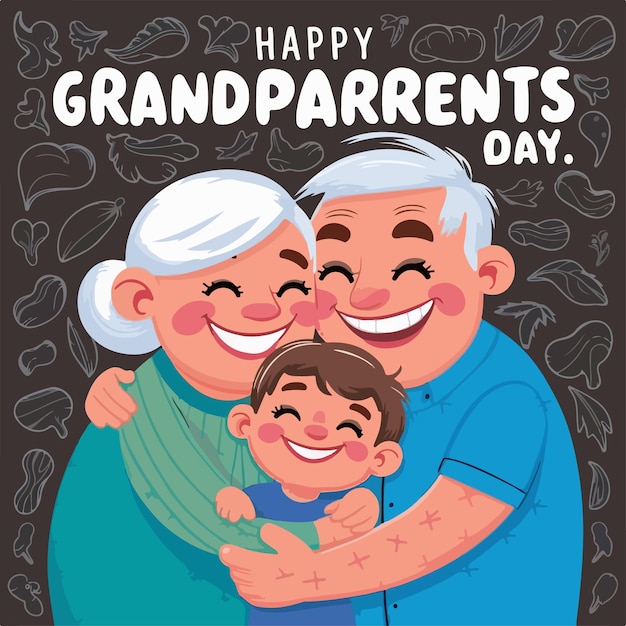 Happy grand parents days illustration