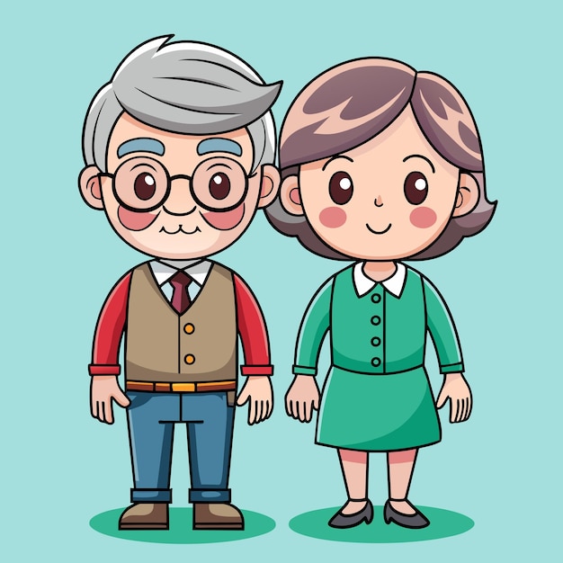 Happy Grandfather and Grandmother Sharing Love Vector Image