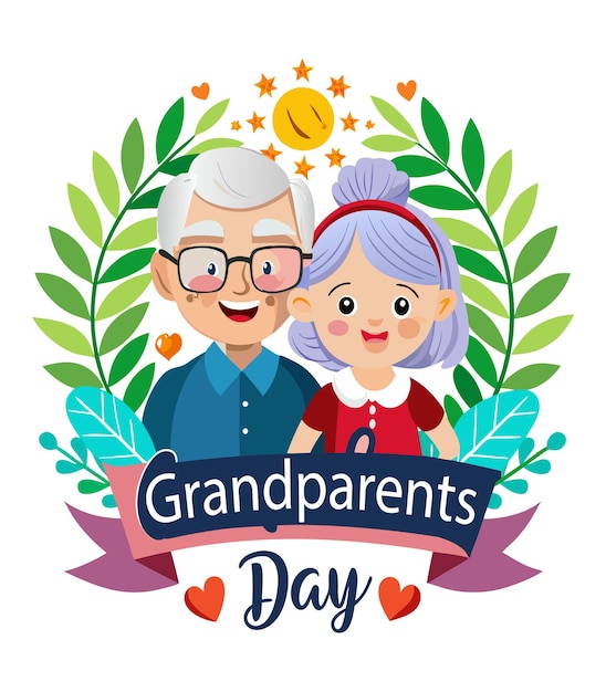 Vector happy grandparents day colorful illustration