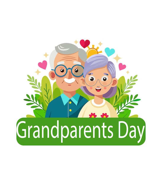 Vector happy grandparents day colorful illustration