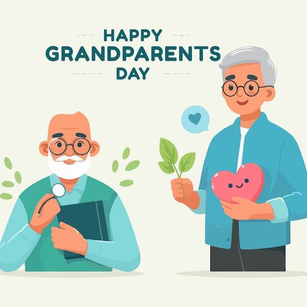 Vector happy grandparents day design vector