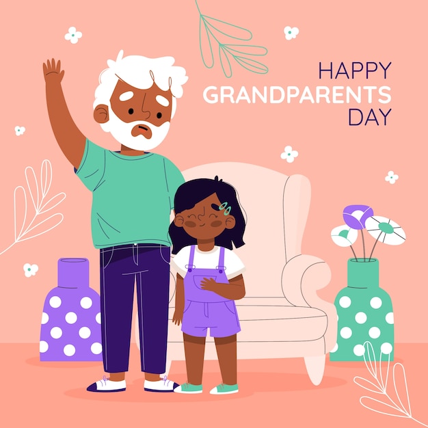 Happy grandparents day illustrated