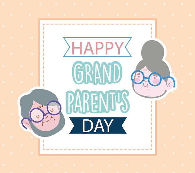 Vector happy grandparents day poster