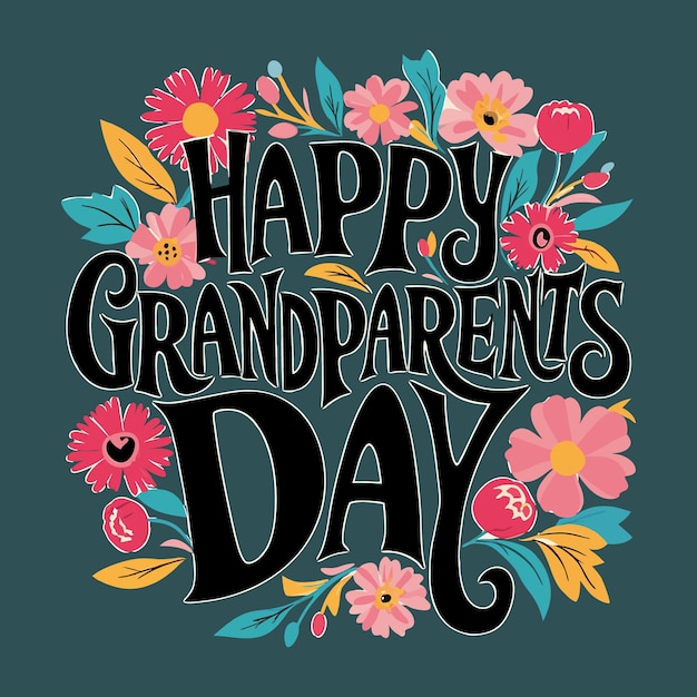 Vector happy grandparents day typography tshirt design