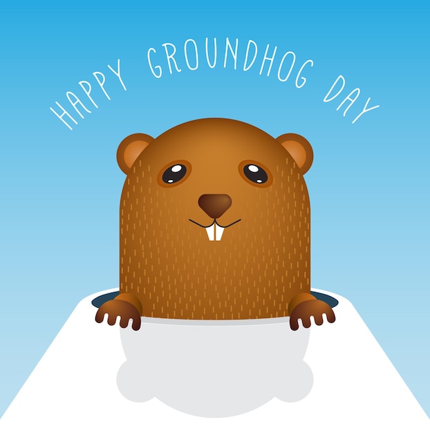 Happy Groundhog Day with Groundhog Vector