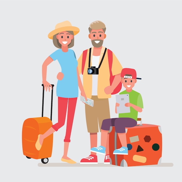 Happy group of Family traveler