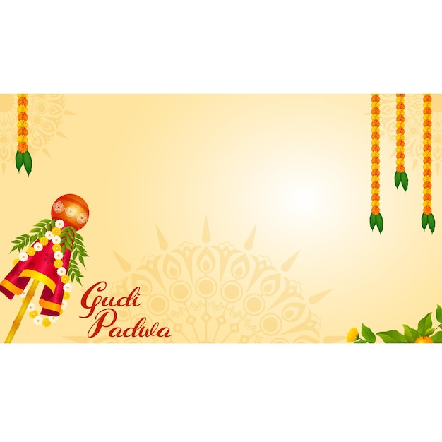 Happy Gudi Padwa BAckground Banner Poster