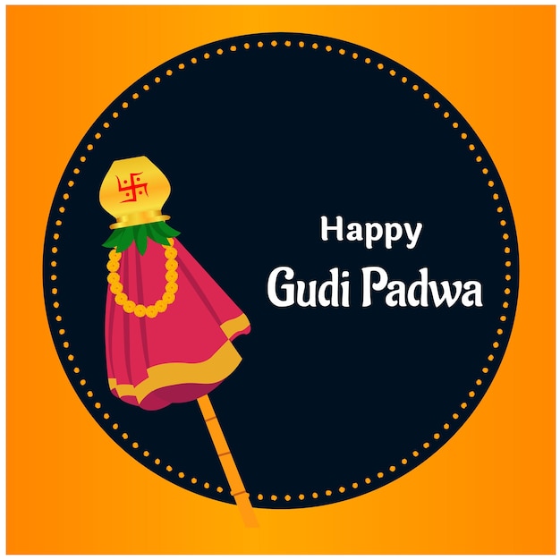 Happy Gudi Padwa Maharashtra New Year Festival Vector Illustration