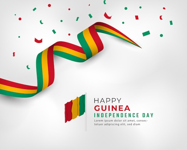 Happy Guinea Independence Day Celebration Vector Design for Poster Banner Advertising Greeting Card