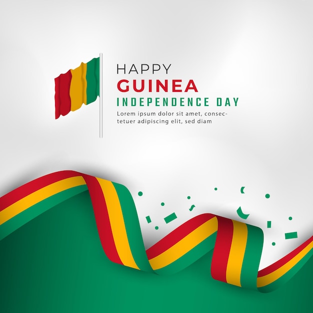 Happy Guinea Independence Day Celebration Vector Design for Poster Banner Advertising Greeting Card