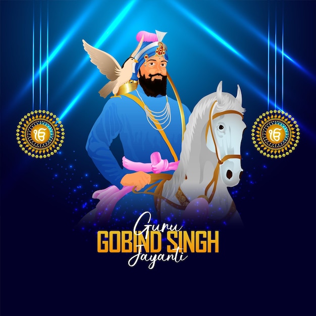 Happy guru gobind singh jayanti celebration card