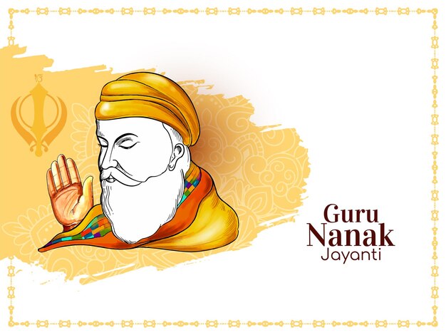 Vector happy guru nanak jayanti religious festival background vector