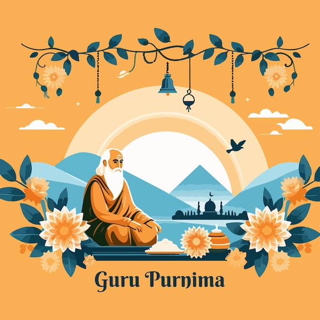 Vector happy guru purnima day illustration