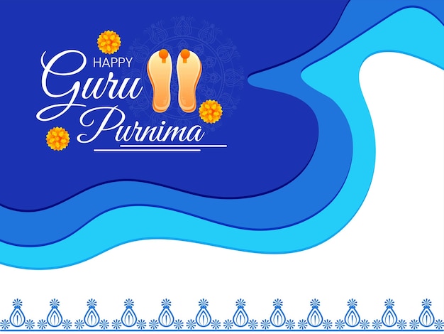 Happy Guru Purnima laser cut design vector illustration with typography for the day of Honoring celebration