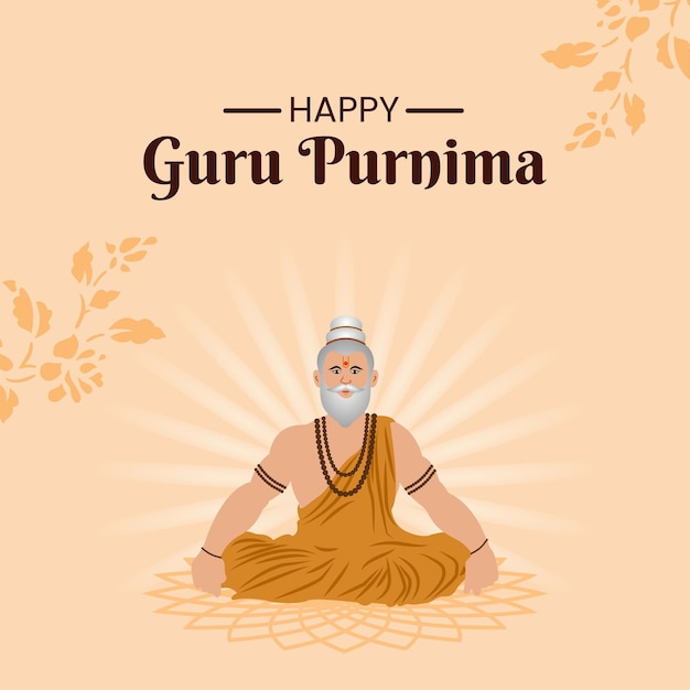 Happy guru purnima wishing post design vector file