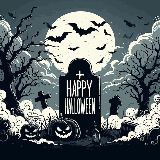 Happy Halloween background illustration concept