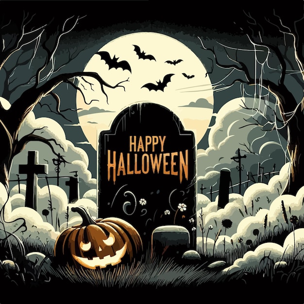 Happy Halloween background illustration concept