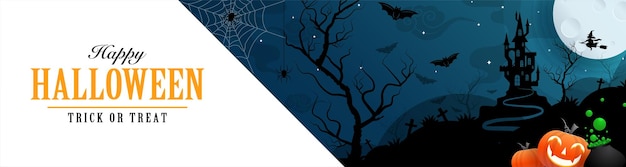 Happy halloween background template with pumpkin.