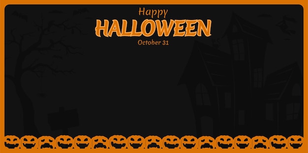 Happy Halloween Banner background black nightmare