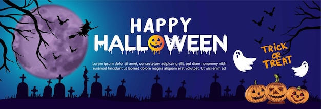 happy halloween banners vector illustration