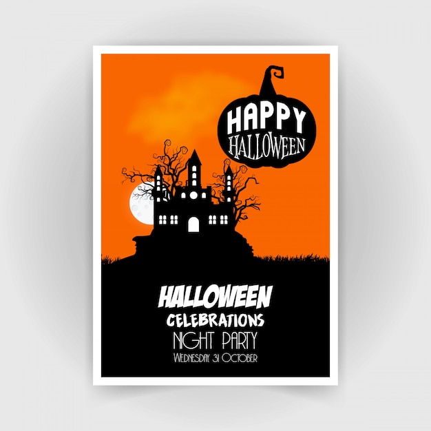 Happy Halloween brochure design vector