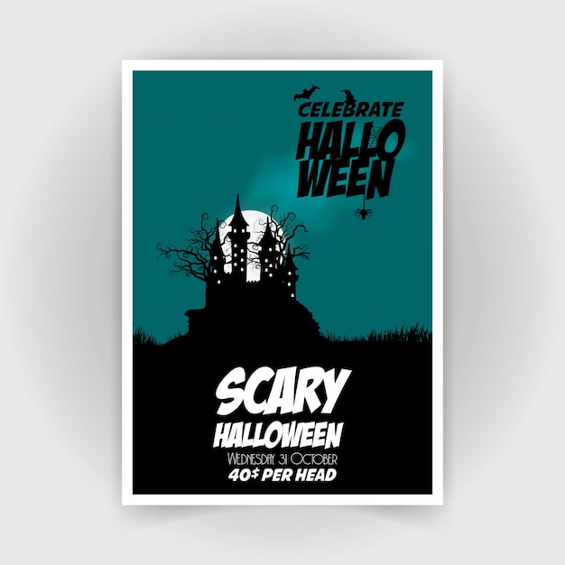 Vector happy halloween brochure design vector