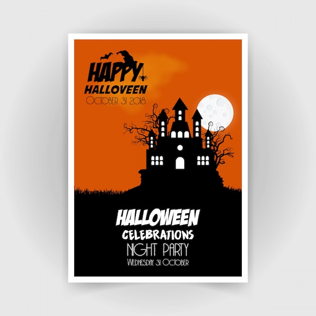 Happy Halloween brochure design vector