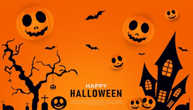 happy halloween celebration in flat design collection