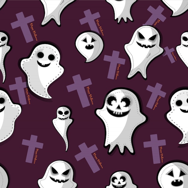 Happy Halloween contour Ghost. white background flat design vector.