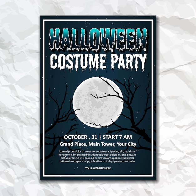 Happy halloween costume party place text brochure design wall print poster templates background art