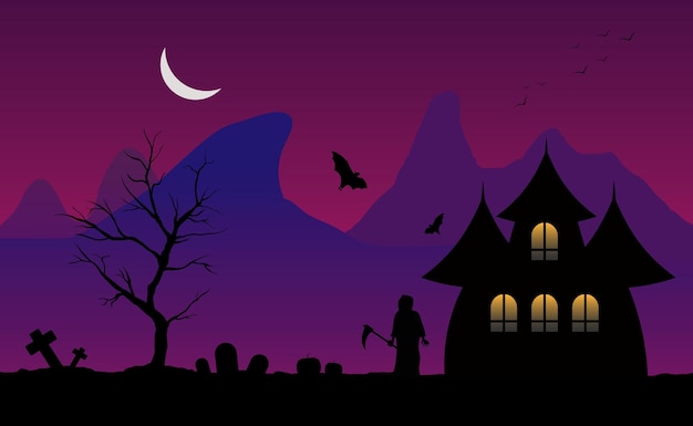 Happy Halloween day background. Vector illustration