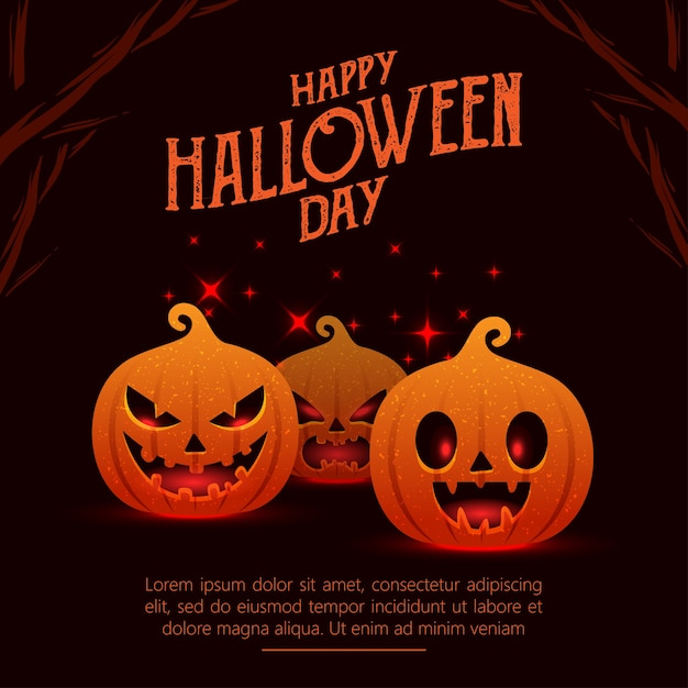 Happy halloween day vector illustration background.