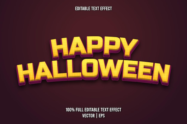 Happy halloween editable text effect retro style