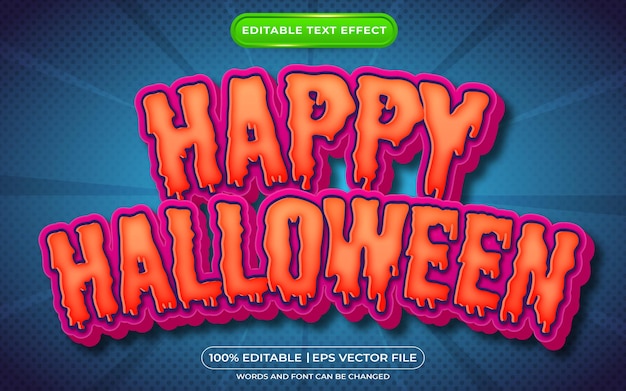 Happy halloween editable text effect scary text style