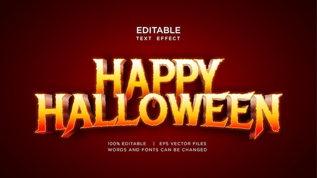 happy halloween editable text effect