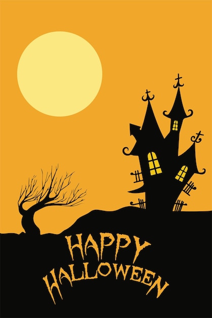 Happy halloween event flat banner vector template halloween template background